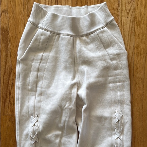 Lululemon sz 0 Braided Detail High-Rise Jogger White Opal Pants Lace-Up Detail - Picture 5 of 12